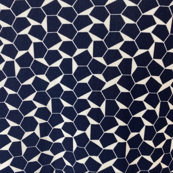 Tory Burch Navy White Print Jersey Dress - Picture 6 of 10